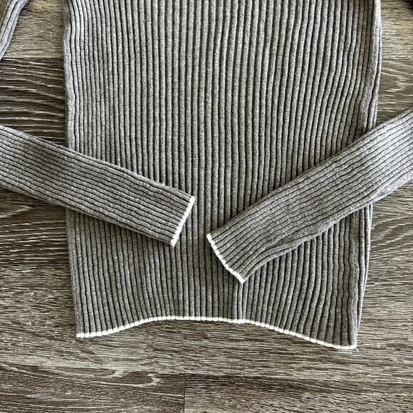 EUC By Malene Birger Reyne Ribbed Merino Wool Turtleneck Taupe Sweater Sz Large - Picture 14 of 16